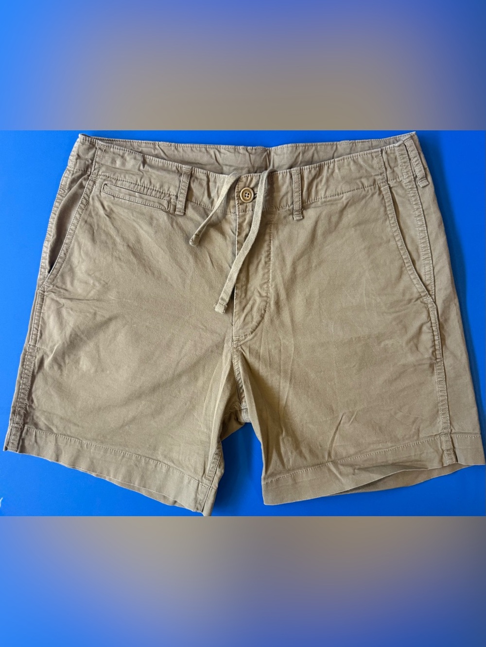 Buck Mason Carry-On 6.5” Stretch Drawstring Shorts Khaki Tan Size 31